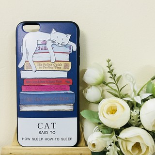 Ôp lưng Iphone dẻo Mèo ngủ chồng sách