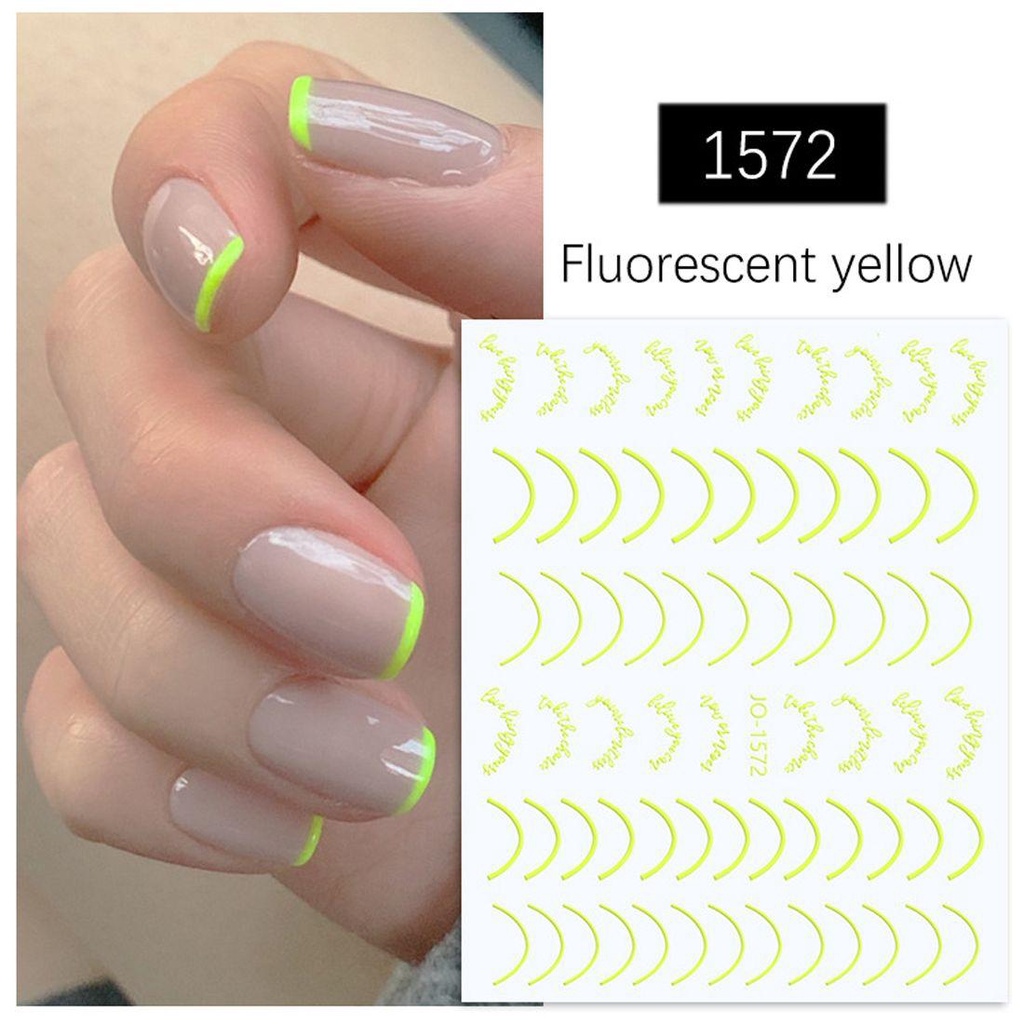 Miếng Dán Trang Trí Móng Tay 3D Màu Dạ Quang Độc Đáo