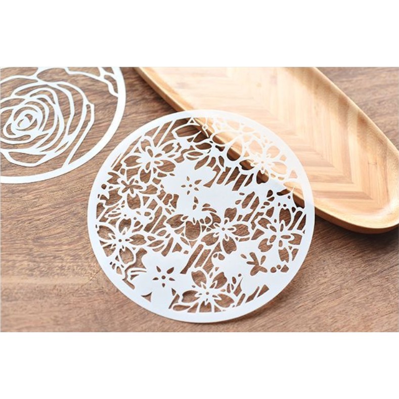 Thước mẫu stencil Mẫu hoa tròn