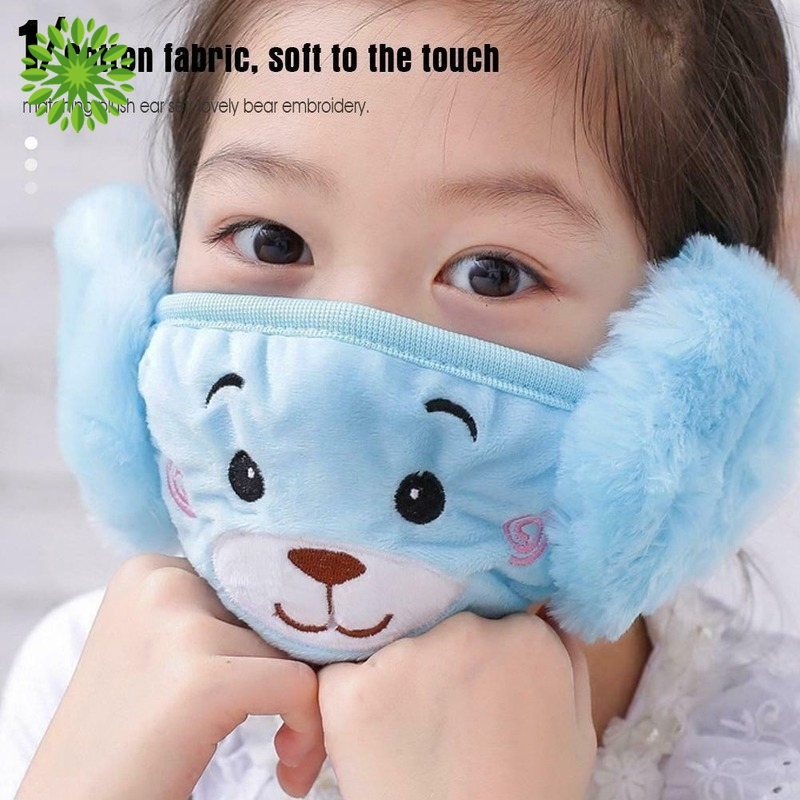 Khẩu Trang Giữ Ấm Tai Hình Gấu Đáng Yêu Dành Cho Trẻ