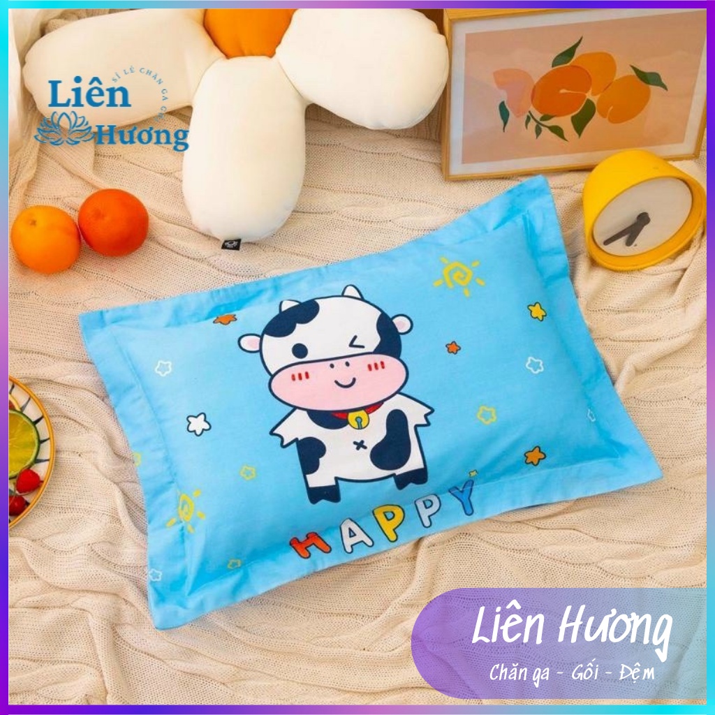 Gối trẻ em cotton thoáng mát thấm hút mồ hôi, gối cho bé đi học mẫu giáo mầm non kích thước 30x50cm