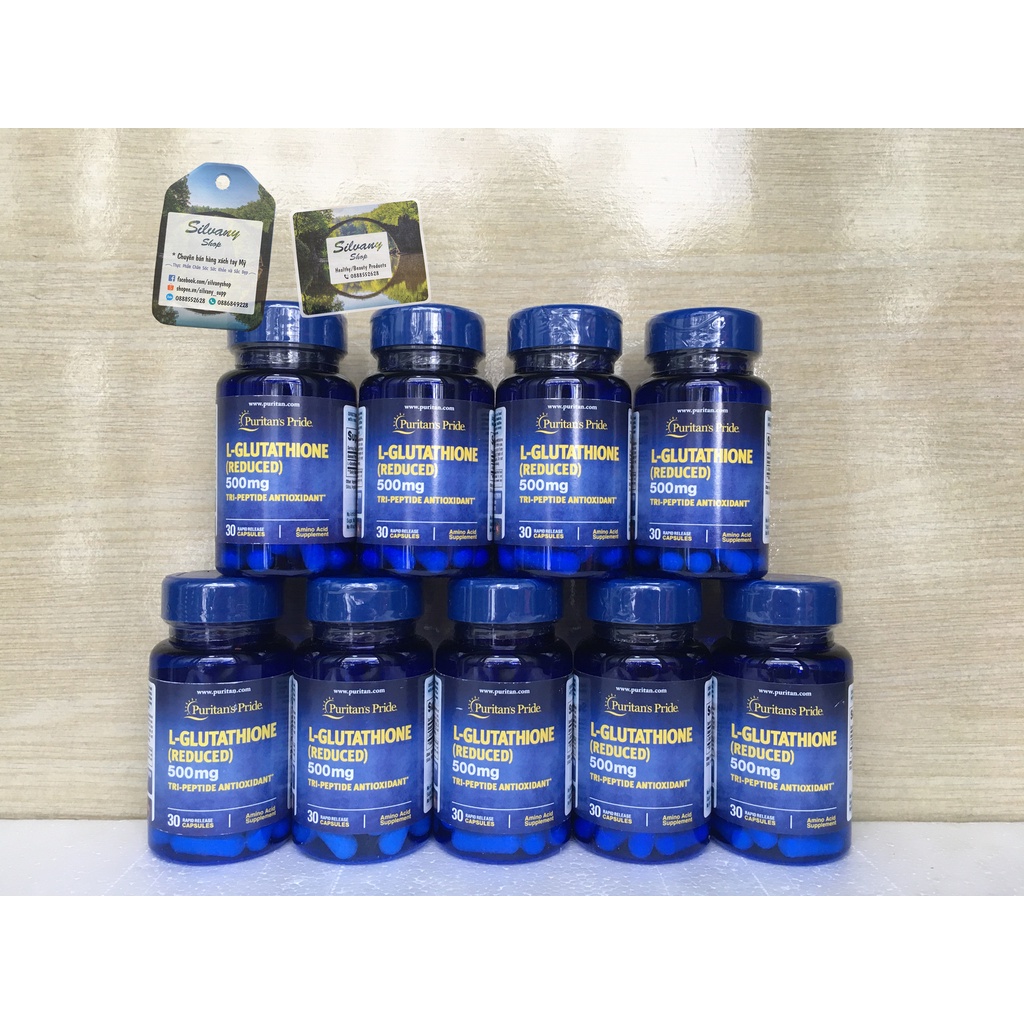 L Glutathione 500mg Puritan's Pride Hỗ Trợ Làm Trắng Da, Giảm Nám 30 Viên
