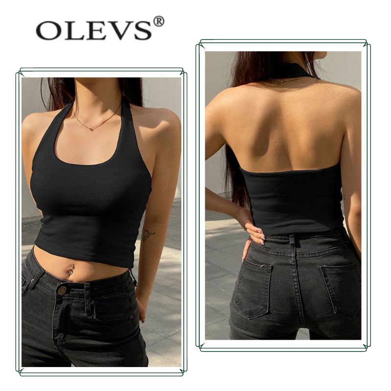 Áo yếm hai dây hở lưng thun tăm chất đẹp sơ vin được OLEVS 0319
