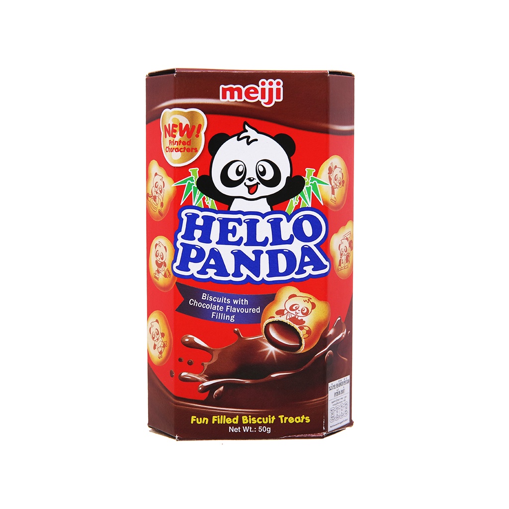 Bánh Gấu Hello Panda Nhân Kem Sôcôla Chocolate Meiji (Hộp 50g-đỏ)