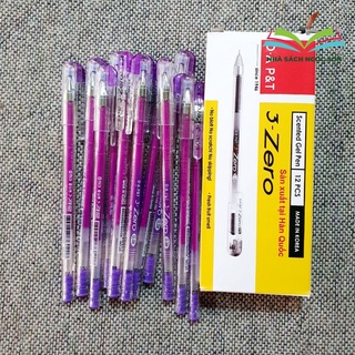 Bút Zero - Bút bi gel Zero Xanh Đen Đỏ Tím không lem, khô mực nhanh