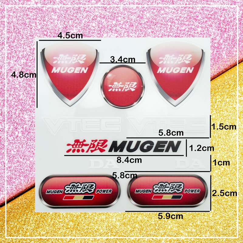 Sticker Dán Trang Trí Cửa Sổ Xe Hơi Honda Mugen XR-V CR-V UR-V CR-Z Fit Pilot Typer VTEC CIVIC City