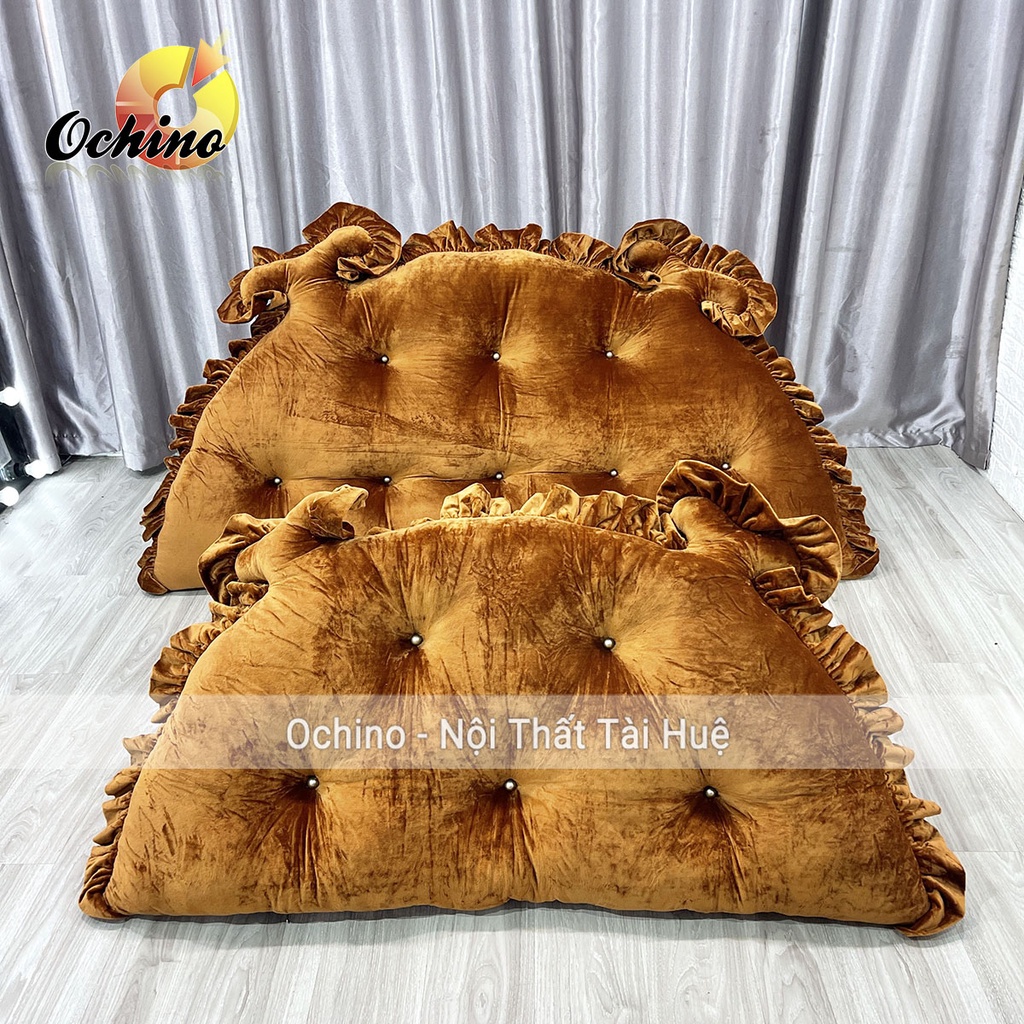 Tựa Đầu Giường, Gối Tựa Kê Đầu Giường Đính Khuy Mẫu Hoàng Gia Sang Chảnh Size 1M2-55 Và 1M6-75 ( Có Sẫn)