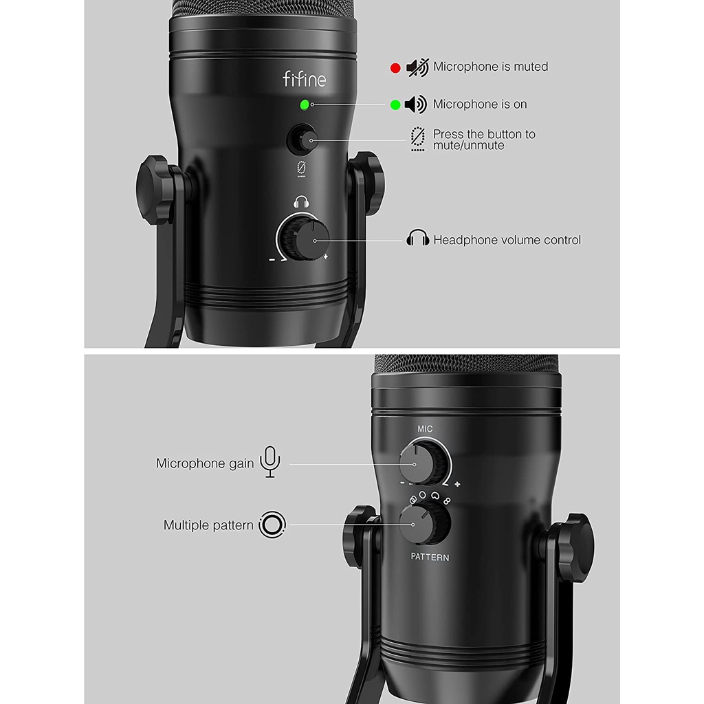 FIFINE K690 - Micro Thu Âm USB-A Để Bàn Dành Cho PC/Laptop - Hàng Chính Hãng/Bảo Hành 12 Tháng