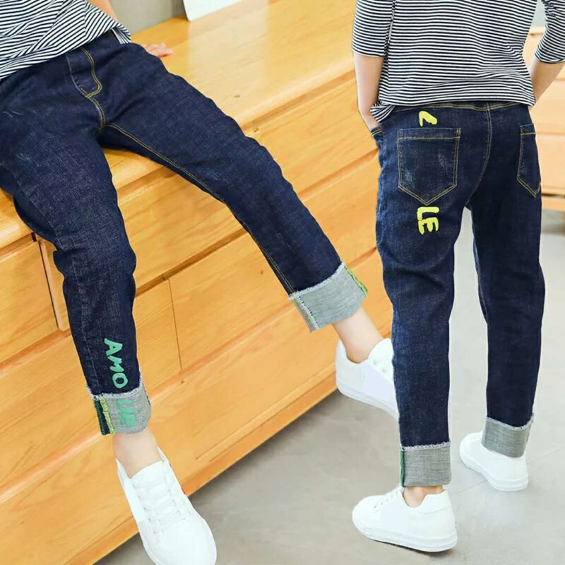 Korean boy jeans stretch 5-12Years