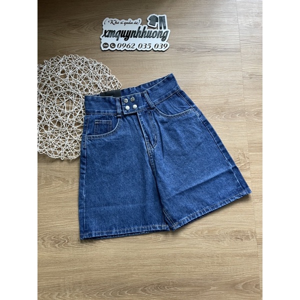 Quần jean ngố form A 4 nút H242, kèm ảnh thật chụp sàn