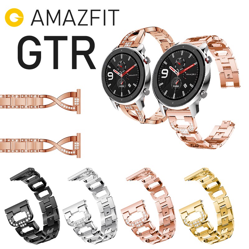 Dây Đeo Kim Loại Thời Trang Cho Đồng Hồ Thông Minh Huami Amazfit Gtr 2 2e 47mm 42mm Stratos 3 Pace Bip U S Lite Pop Pro Gts 2