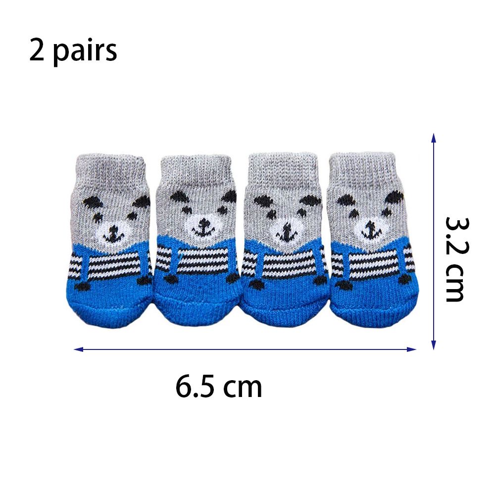 Bộ 4 tất bốt bảo vệ móng chân dày ấm áp chống trượt mang trong nhà thời trang thu đông đáng yêu cho cún cưng nhỏ