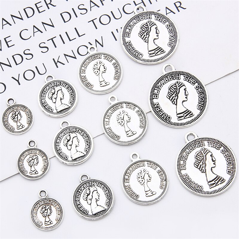 Mặt Dây Chuyền Hình Đồng Xu Bằng Hợp Kim Phong Cách Vintage