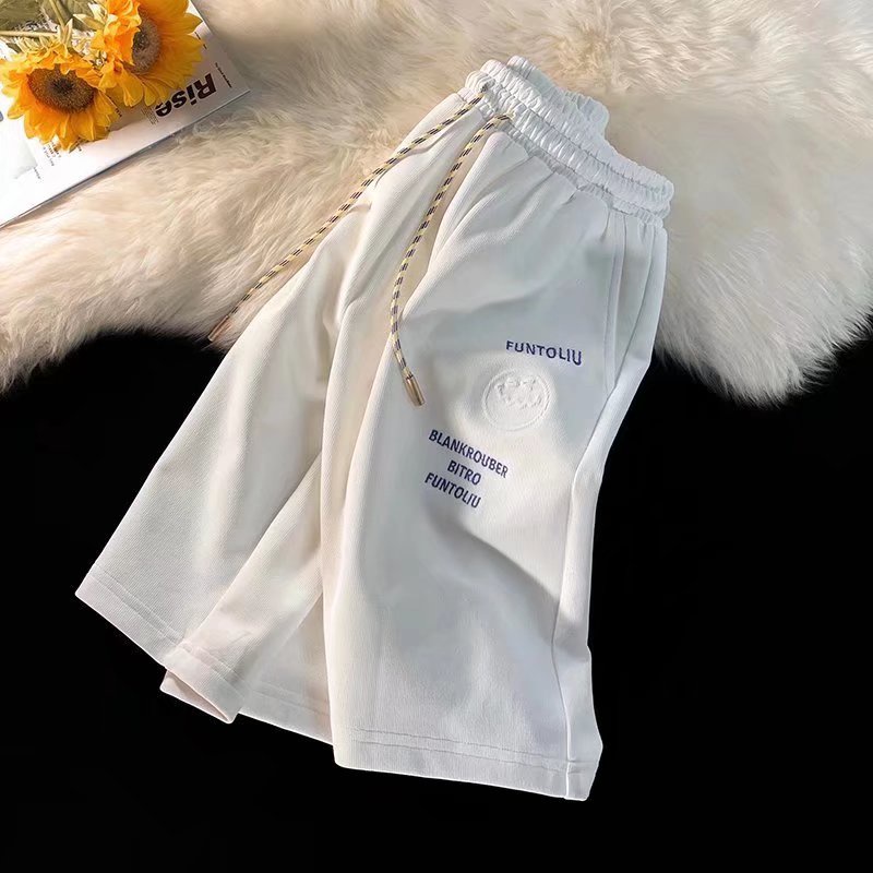 Quần Short Thể Thao Dây Rút Dáng Rộng In Chữ Thời Trang Hàn Quốc Cho Nam