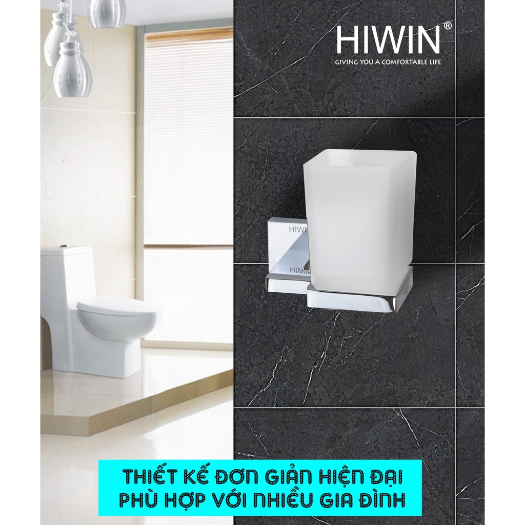 Kệ cốc đơn cạnh vuông đồng mặt gương cao cấp sáng bóng Hiwin Y-1202