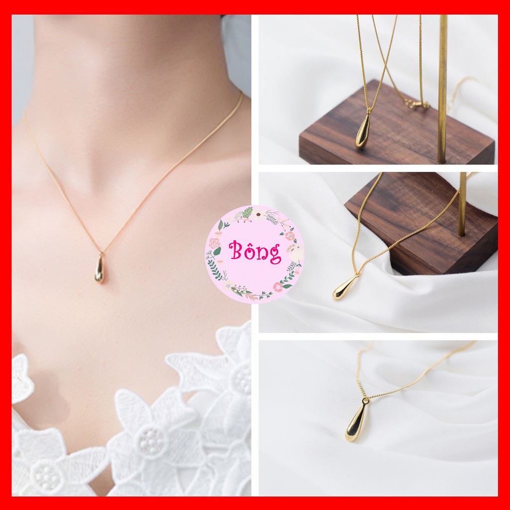 [D12] Dây chuyền bạc 925 mặt Hình Giọt Nước