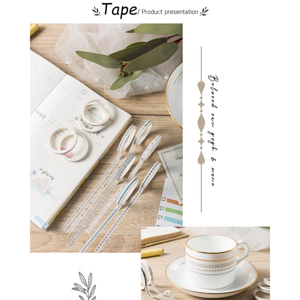 10 Cuộn Băng Keo Dán Trang Trí Sổ Lưu Niệm