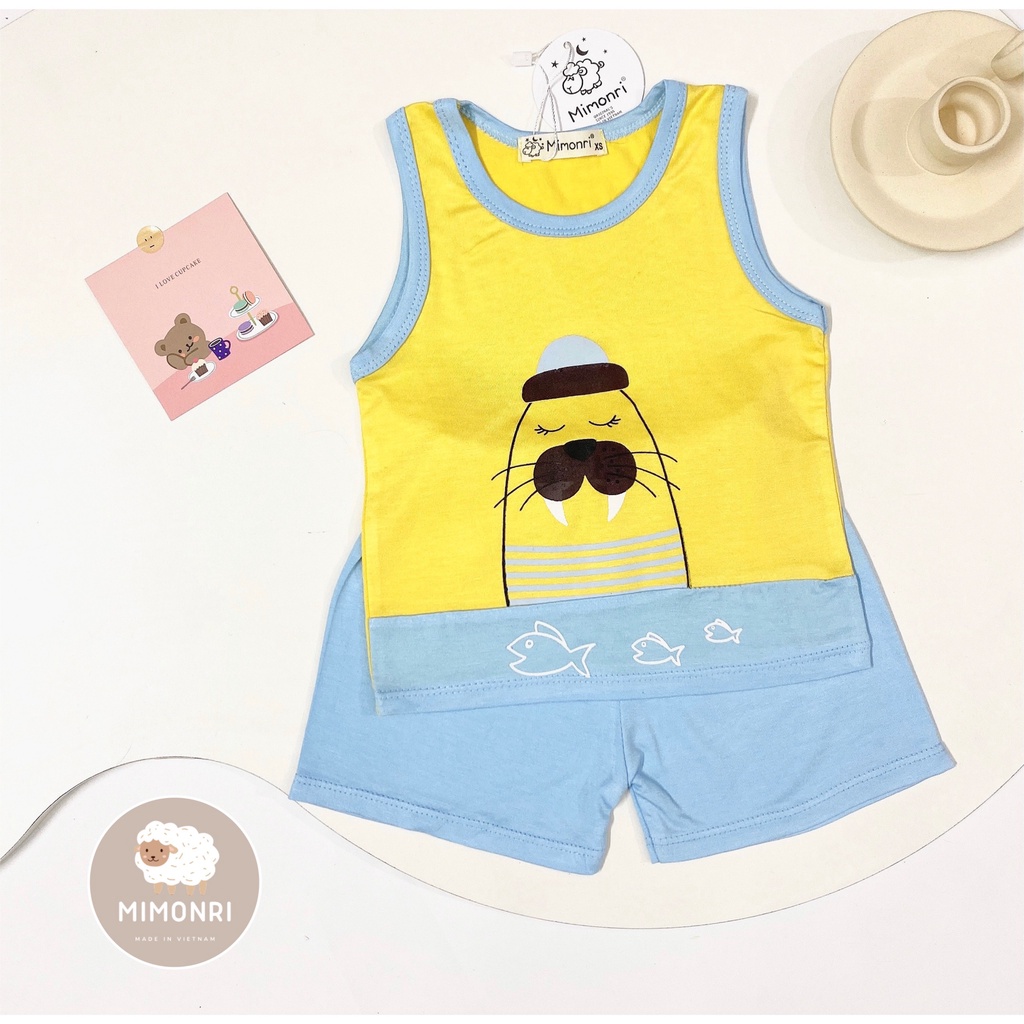 [SALE] Bộ Ba Lỗ Cho Bé Trai, Bé Gái KIMCHIBABY Vải Thun Lạnh Pony Hồng, Đồ Bộ Cho Bé Mặc Nhà KW2209