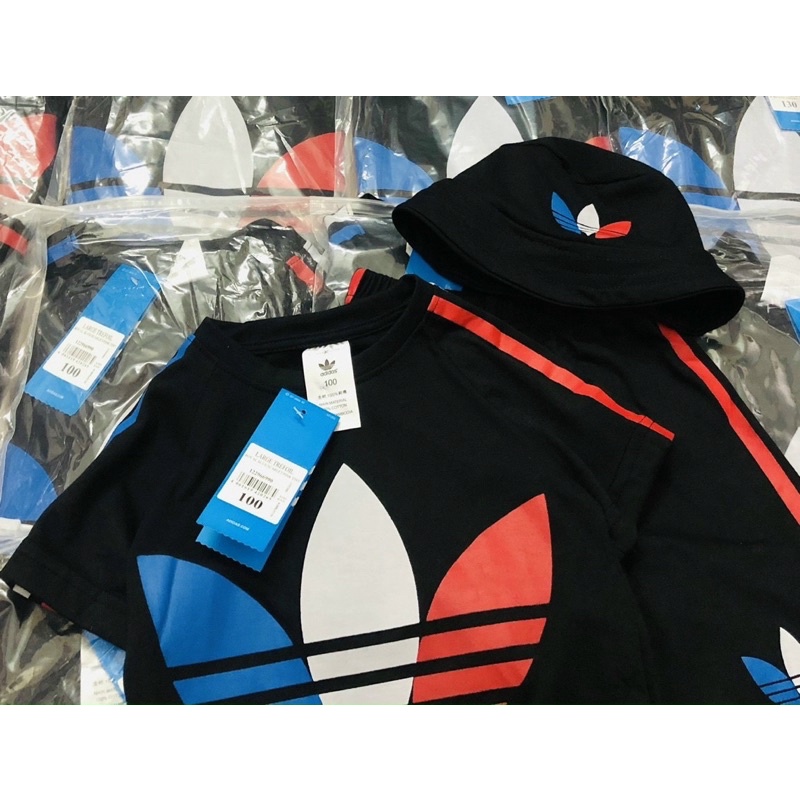 Set 3 chi tiết kèm mũ adi.das cho bé trai màu đen size từ 12-34 cân