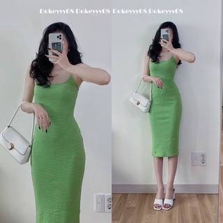 Váy body cổ yếm kẻ 567