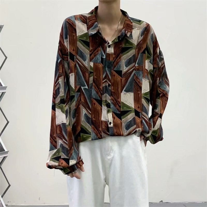 Korean Style 3d Printed Long Sleeve Shirt For Men / Women