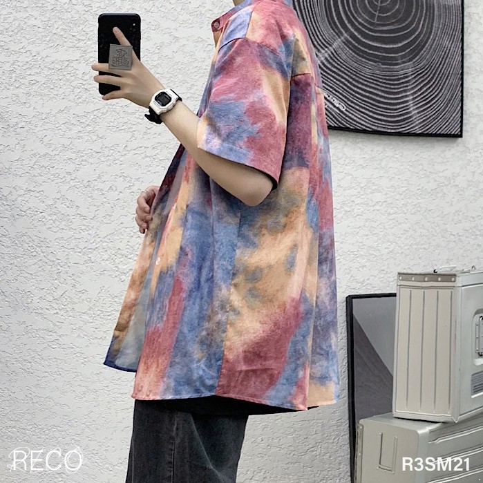 Áo sơ mi nam nữ Hàn Quốc cao cấp dáng rộng tay lỡ Shirt Loose R3SM21