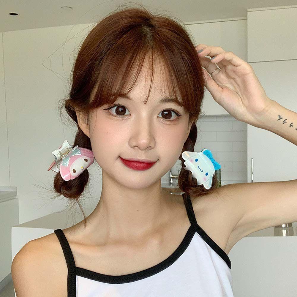 ANEMONE Kẹp Tóc Móng Vuốt Mèo Thỏ Hình Học Hoạt Hình Sáng Bóng Đáng Yêu Cho Nữ