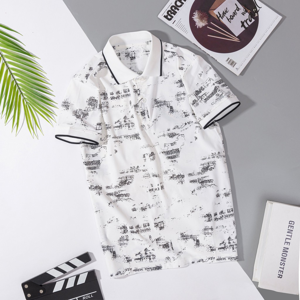 Áo thun nam tay ngắn ⚡CASILAS⚡Áo thun nam tay ngắn có cổ in họa tiết vải coolmax xuất xịn, chuẩn form thanh lịch P2112 | BigBuy360 - bigbuy360.vn