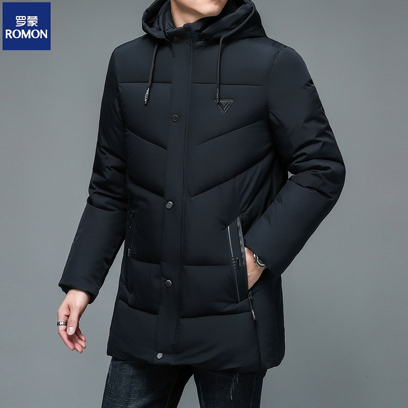 Áo phao nam quảng châu đại hàn có mũ công sở phong cách lịch lãm