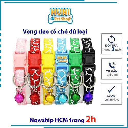 Vòng cổ cho chó mèo thú cưng CỠ M BẢN 1.5CM- vòng cổ chó có chuông lục lạc cao cấp giá hợp lý - Huni Petshop