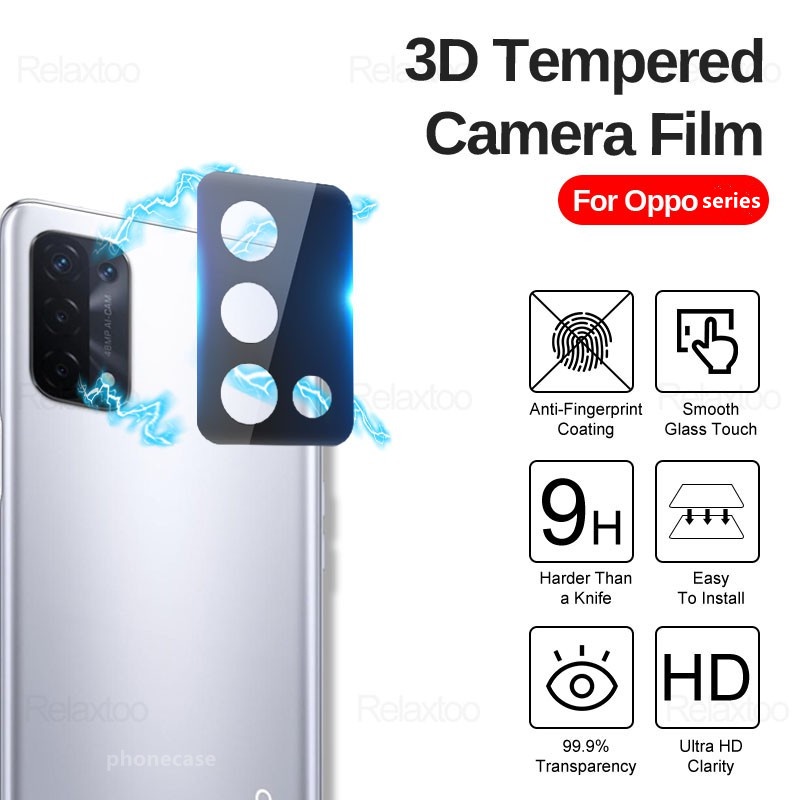 Set 2 Miếng Dán Cường Lực Bảo Vệ Camera Cho OPPO Reno 7 Pro 7Z A95 A55 A74 A54 A16 A94 A52 A72 A92 A53 A33 4G 5G 360