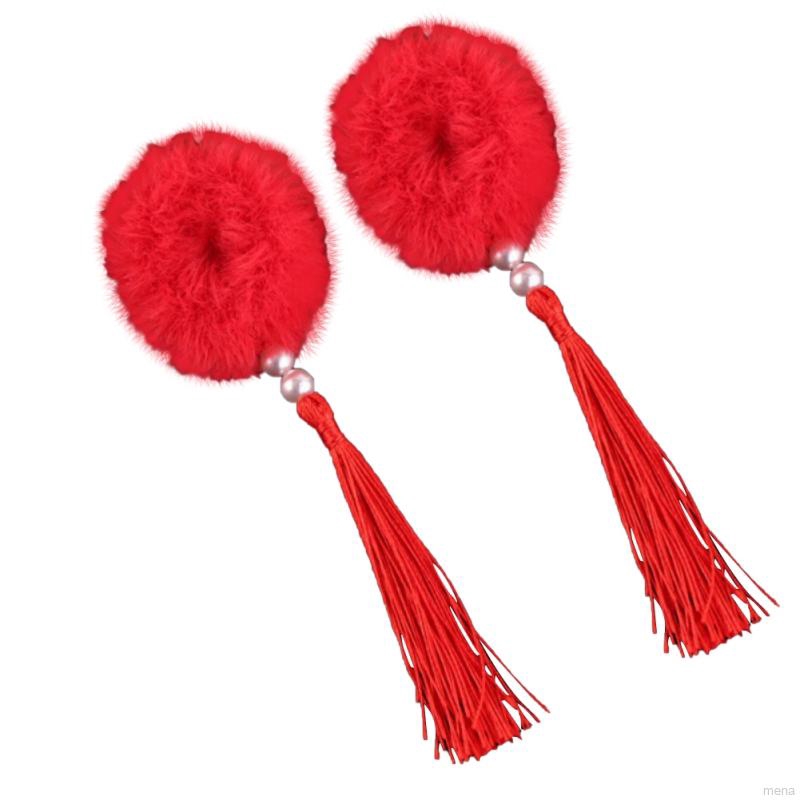 Set 2 Kẹp Tóc Tua Rua Phong Cách Trung Hoa Cho Bé Gái