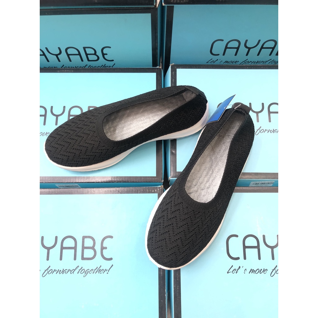 GIÀY LƯỜI SLIPON THỂ THAO MÀU ĐEN VẢI LƯỚI CO GIÃN - CAYABE