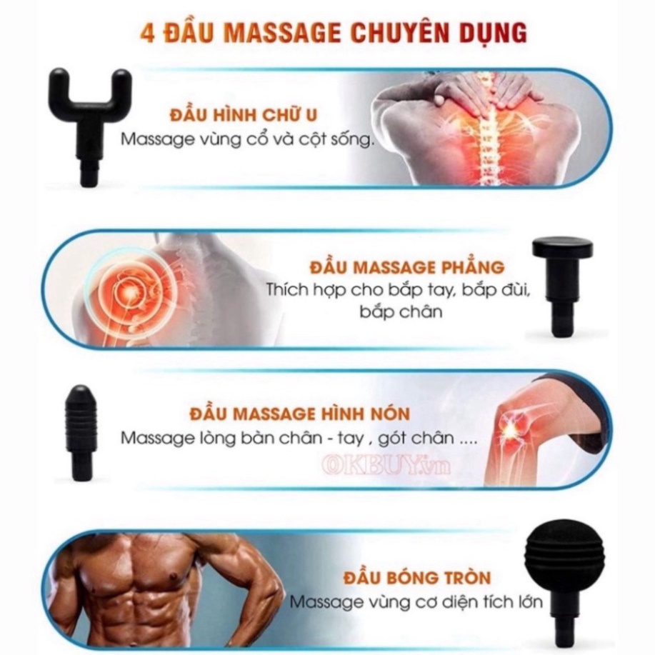 Máy Đấm Lưng Đánh Tan Mệt Mỏi - Máy Massage 4 đầy 6 chế độ Giúp Giãn Cơ Bắp Nhức Mỏi Toàn Thân - DL5