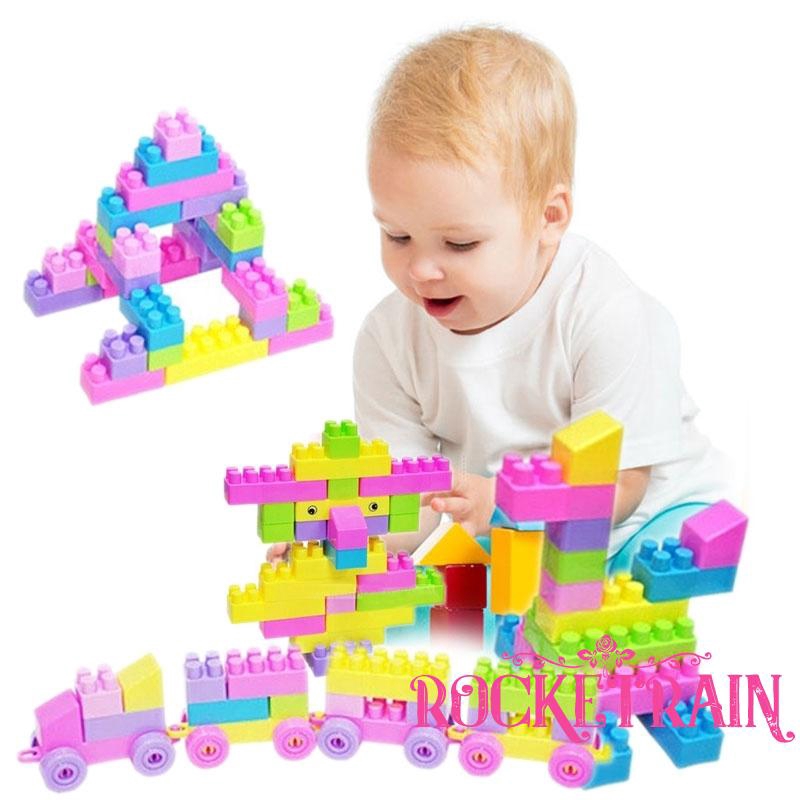 Bộ đồ chơi gạch gồm 46 khối xây dựng nhựa dùng làm đồ chơi giáo dục cho trẻ