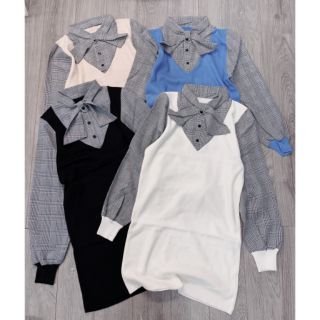 Váy len cổ nơ siêu đẹp