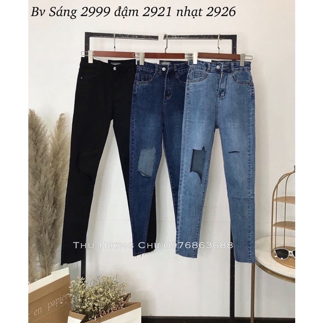 Quần bò ôm rách gối siêu hot. Size S M L