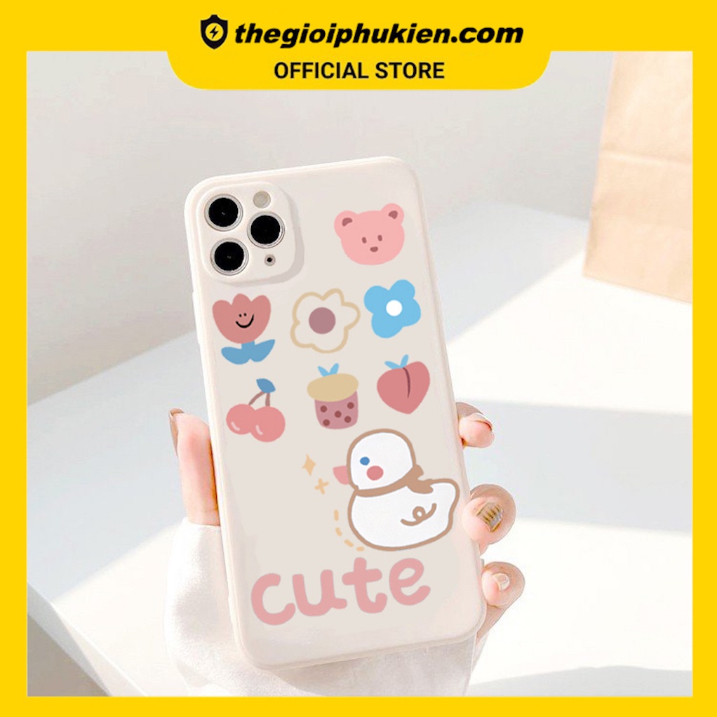 Ốp lưng iphone cạnh vuông Cute dành cho iphone 6 đến 14promax - E68