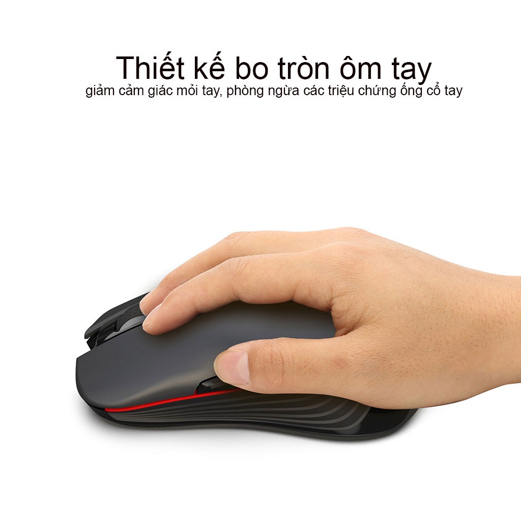 Chuột không dây chơi game HXSJ T30 Wireless 2.4GHz DPI4800 điều chỉnh được cho macbook,máy tính,laptop - Hàng Chính Hãng