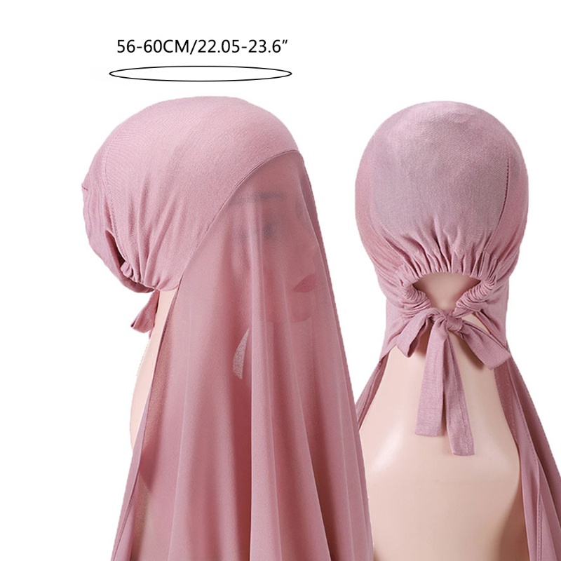 Khăn Choàng Hijab Dài Vải Chiffon Mềm Màu Trơn Trang Trí Thời Thượng