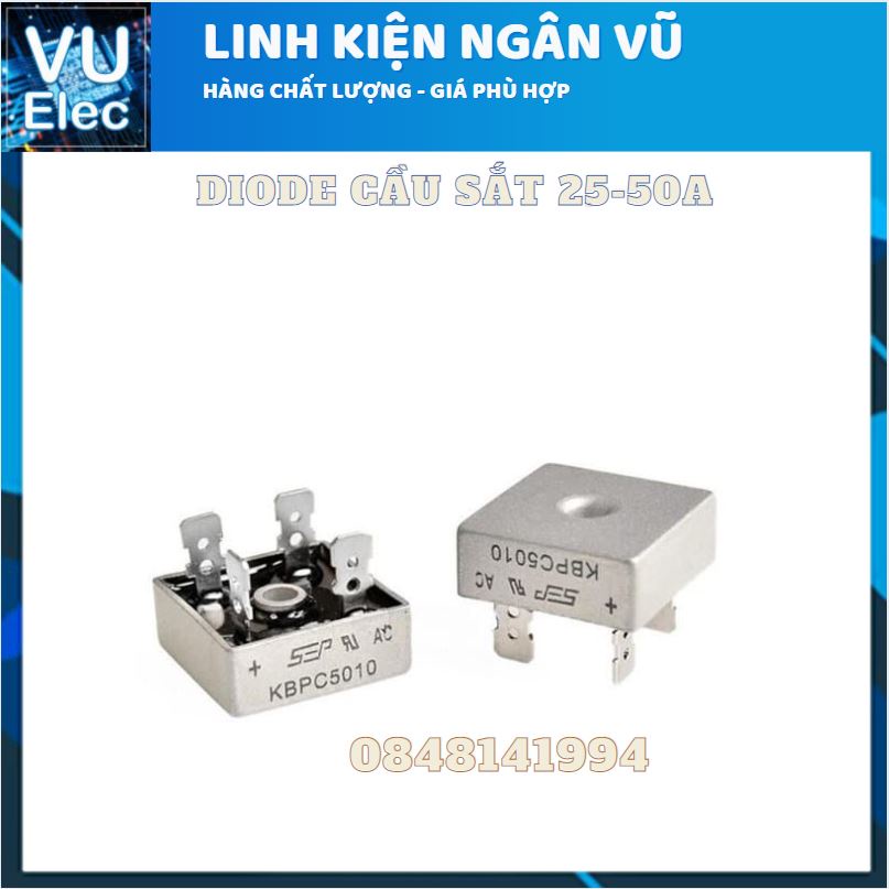 Cầu diode 35A-50A 1000V KBPC5010 ( cầu sắt)
