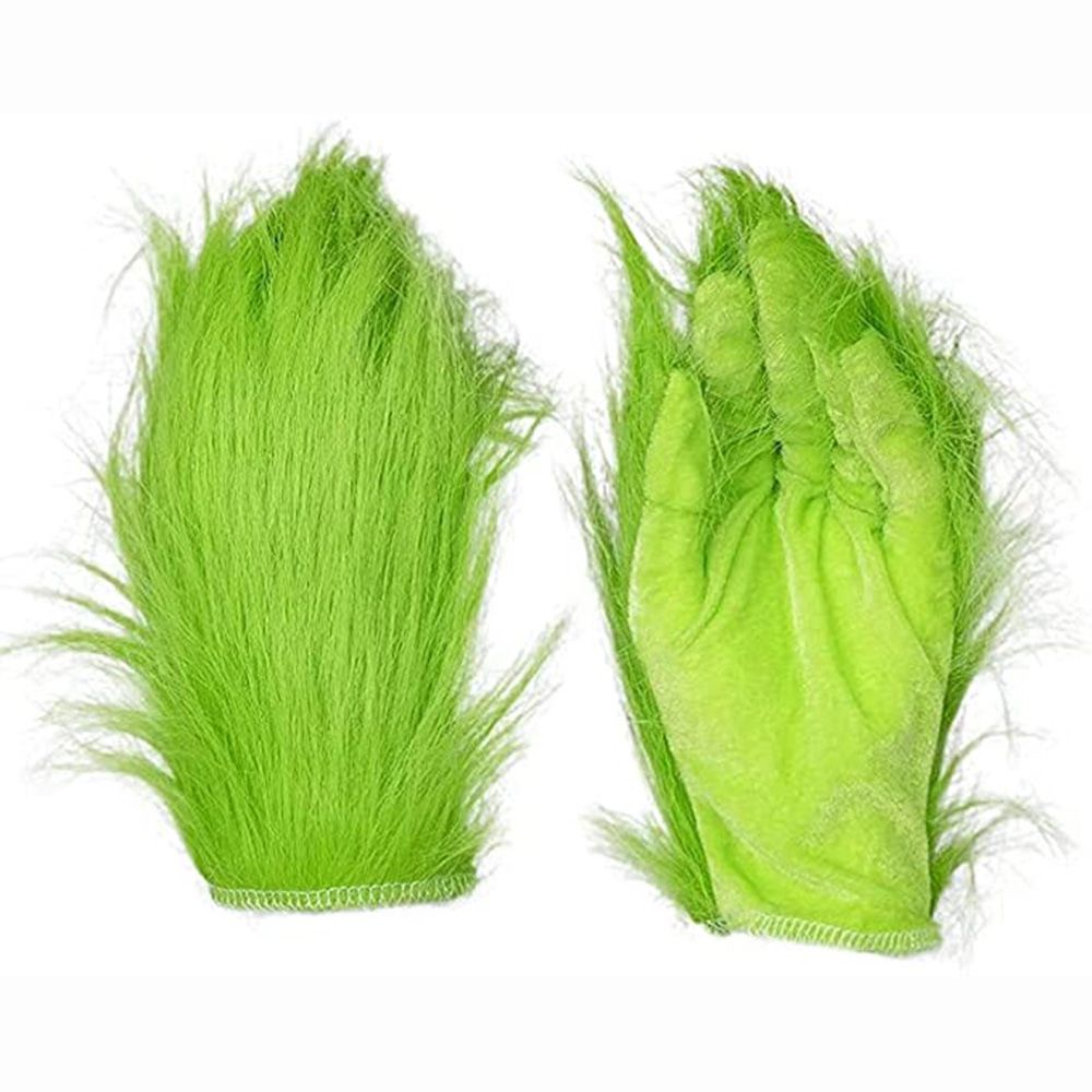 Set mặt nạ và hai găng tay màu xanh lá hóa trang nhân vật Grinch cho giáng sinh | BigBuy360 - bigbuy360.vn