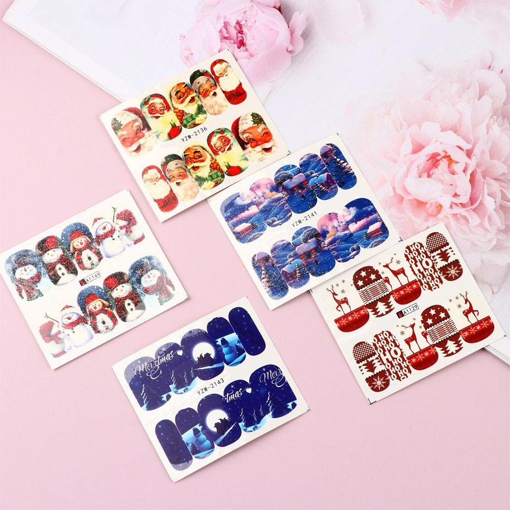 XIANTIN Sticker Dán Móng Họa Tiết Giáng Sinh 3D