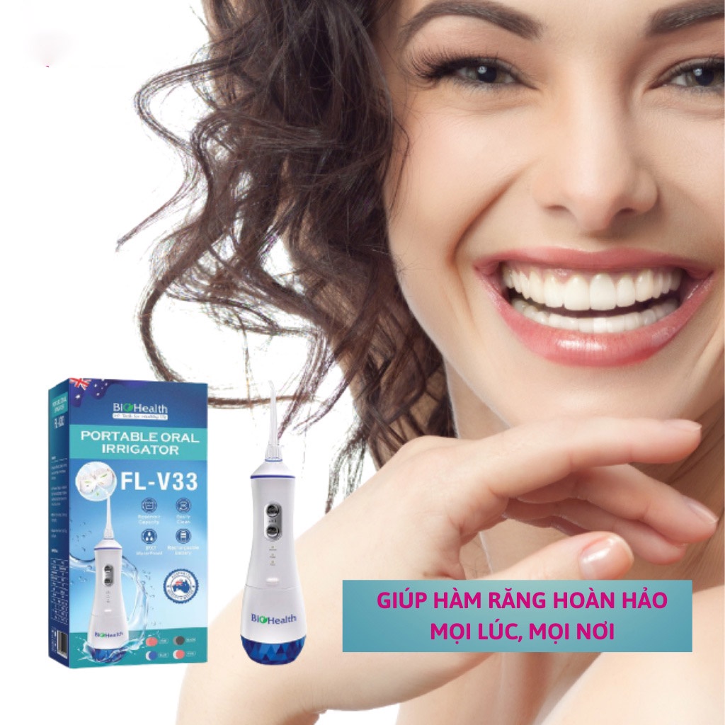 ✅ [CHÍNH HÃNG] Máy Tăm Nước Biohealth FL-V33 | Nhỏ gọn, làm sạch kẽ răng hiệu quả -VT1004