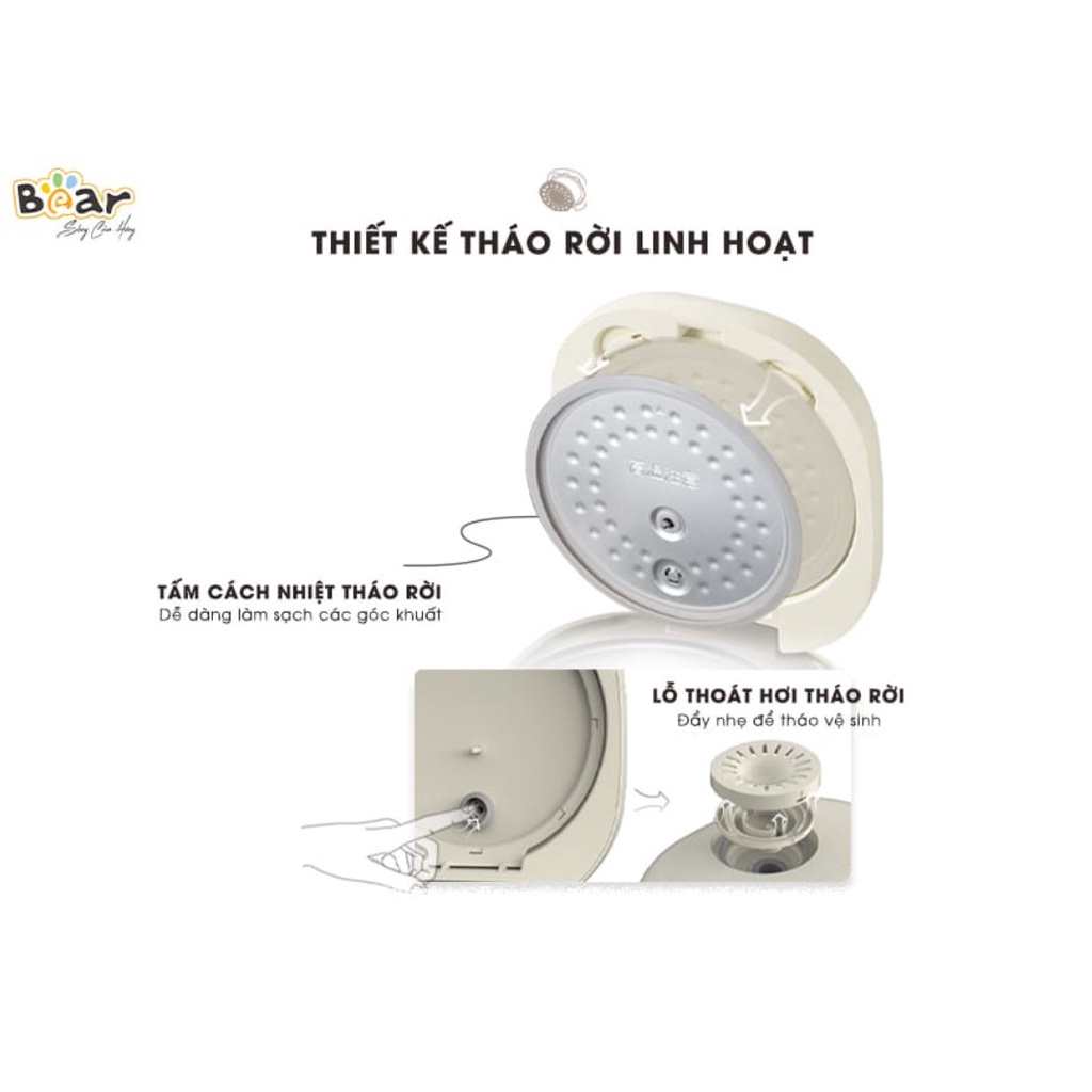 [Hiệu Qủa 100%] Nồi Cơm Điện Thông Minh Bear, Tiện Lợi, Nhỏ Gọn.