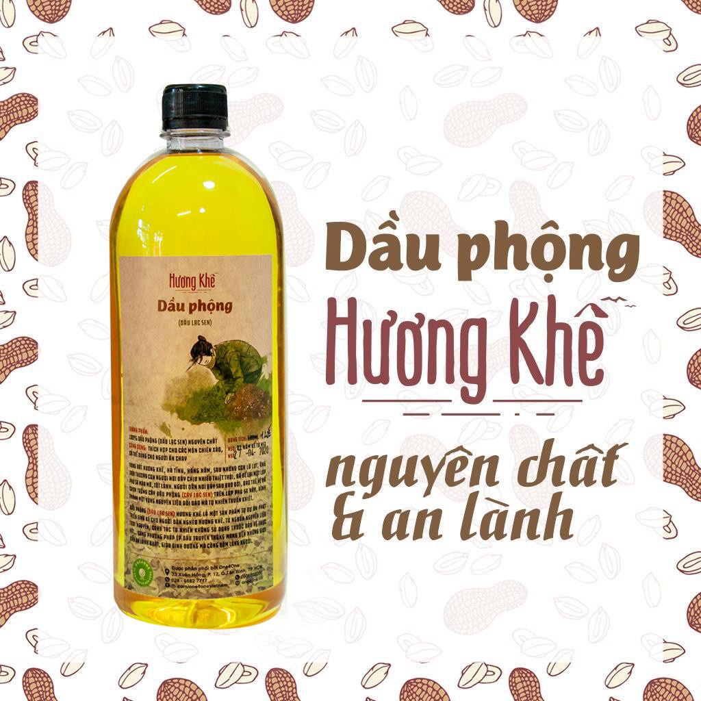 Dầu phộng (dầu lạc sen) Hương Khê ONE4ONE - 1L