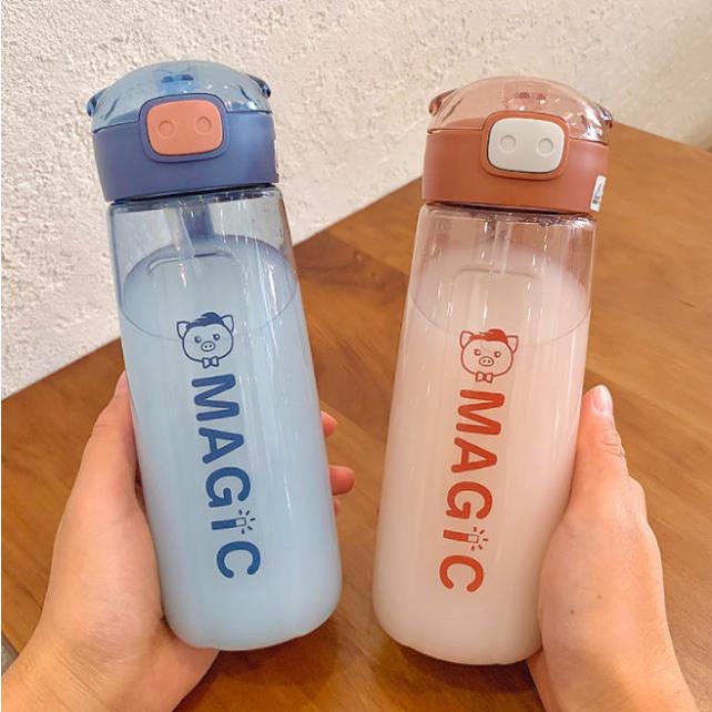 Bình Nước Tập Gym Magic 450ml 500ml Kèm Ống Hút Dẻo