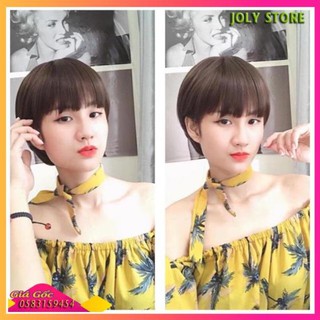 Tóc giả nguyên đầu, Tóc giả nữ nguyên đầu ngắn, tomboy cá tính, mã CC03