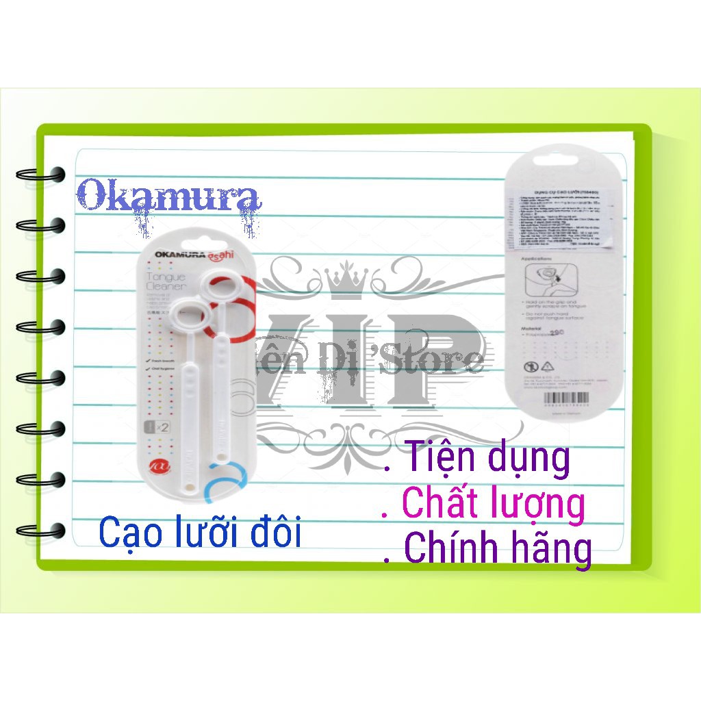 Okamura Dụng cụ cạo lưỡi Asahi Vỉ 2 cây.