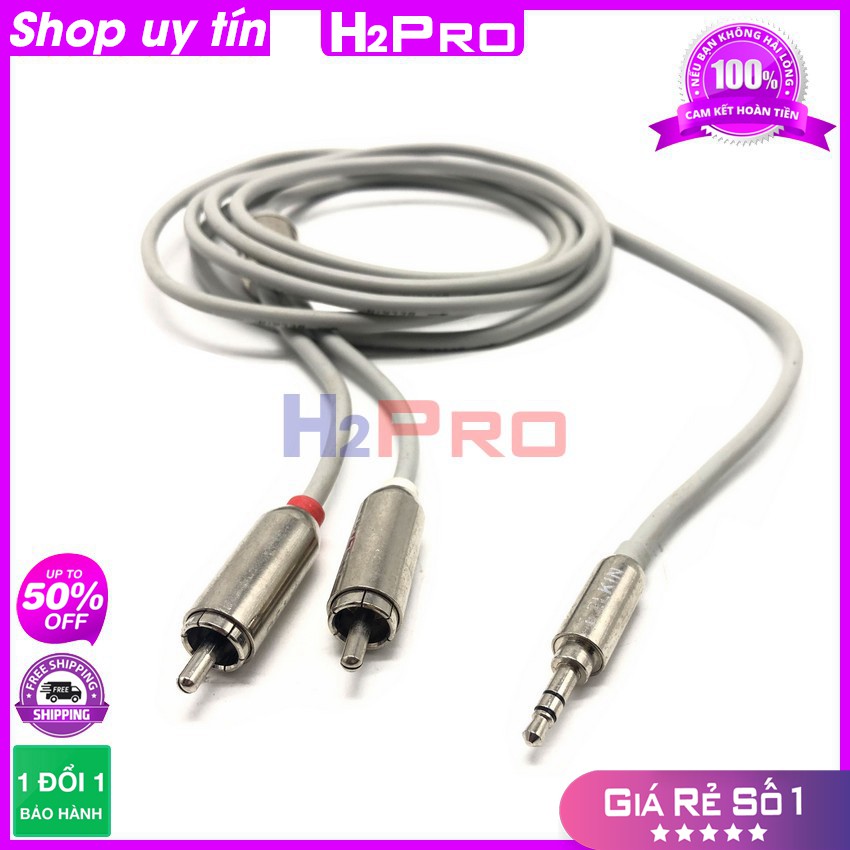 [RẺ VÔ ĐỊCH] Dây av 1 ra 2 Belkin Đức H2Pro cao cấp chống nhiễu-sôi dài 2m, dây loa 1 đầu 3.5 ra 2 AV xịn (hàng bãi)